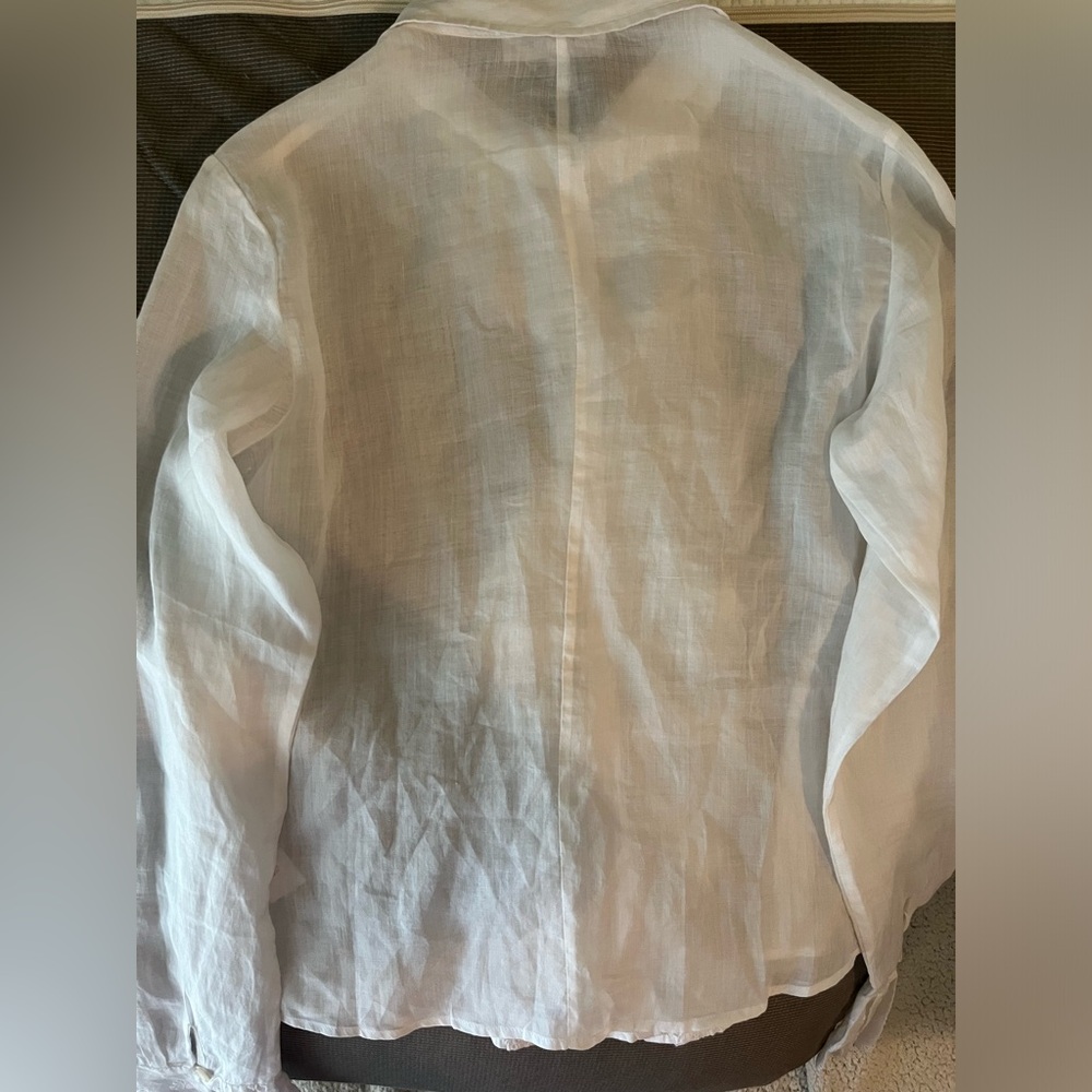 FRAME Ruffled Broderie Anglaise Ramine Shirt - Picture 2 of 9